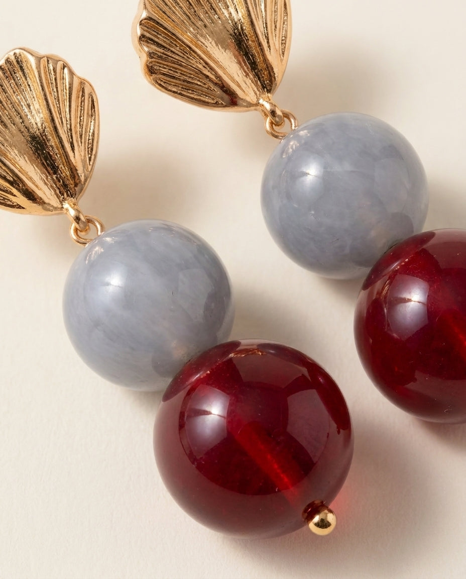 Berry Shell Drop Earrings