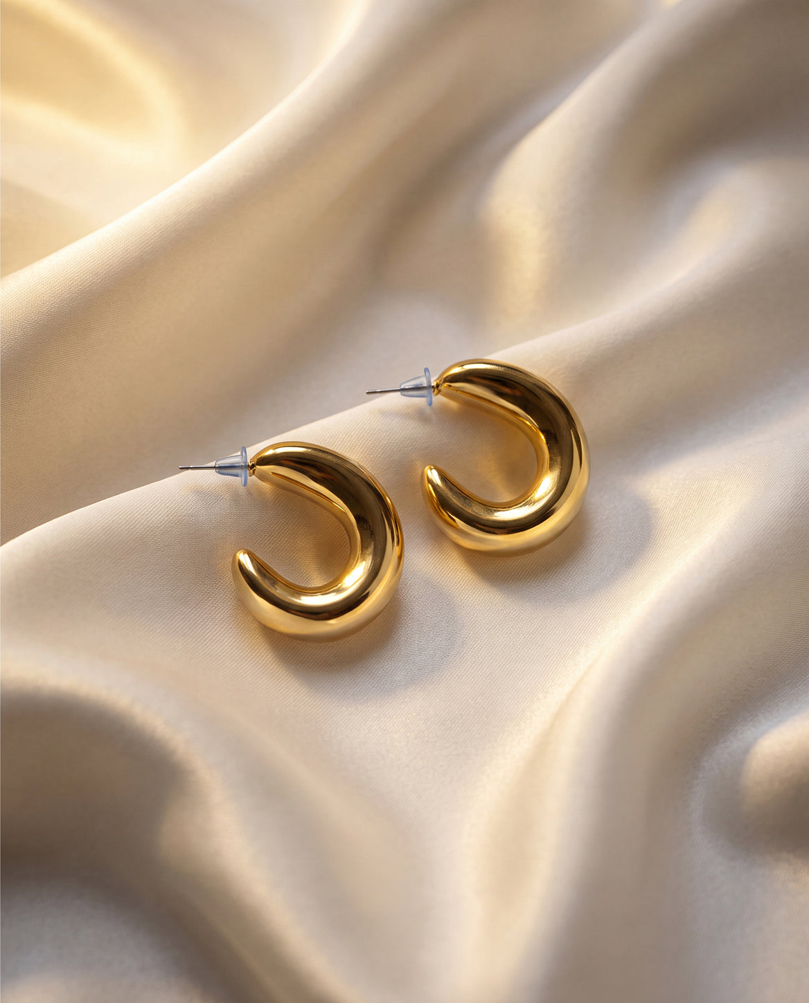 The Dome Hoop Anti Tarnish Earrings - Gold