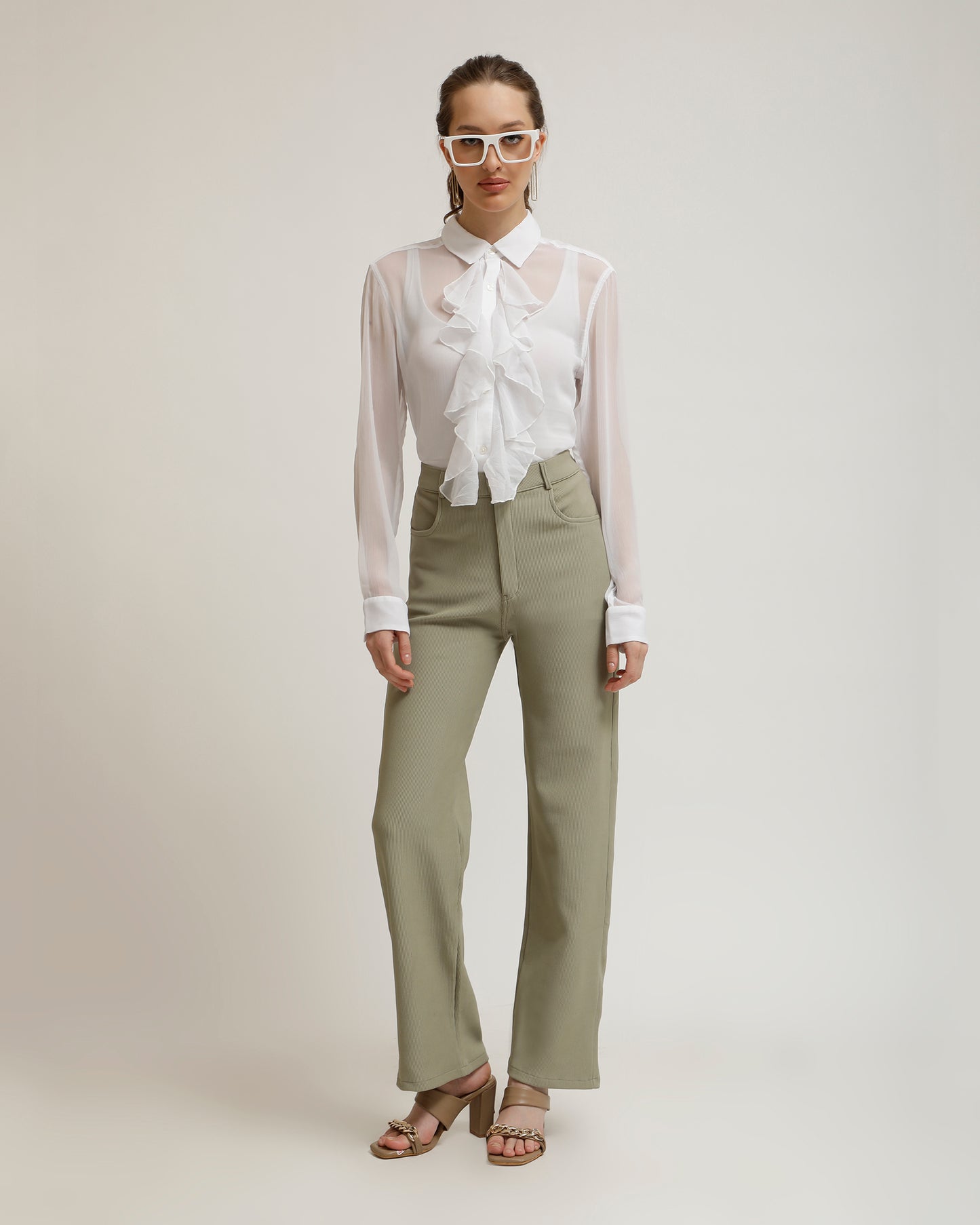 RUFFLED SHIRT,blouse, button, casual, collared, curved, flounce, formal, georgette, long sleeves, longline, regular fit, sheer, shirts, solid, summer, topwear, white, woven,ruffled-shirt-white,Color- White
Fabric- Sheer Georgette
Type- Shirt
Fit- Regular
Length- Longline
Neck- Flounce Collared
Sleeves- Full
Hem- Curved