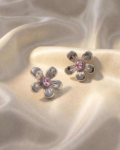 The Bloom Stud Anti Tarnish Earrings - Silver