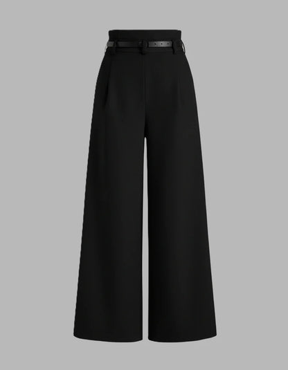 Black Pleated Pants With Belt