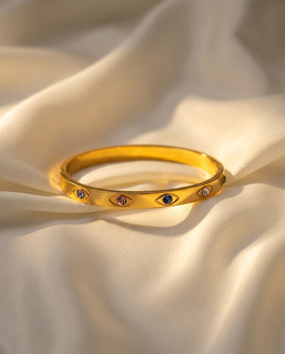 The Evil Eye Anti Tarnish Bangle - Gold