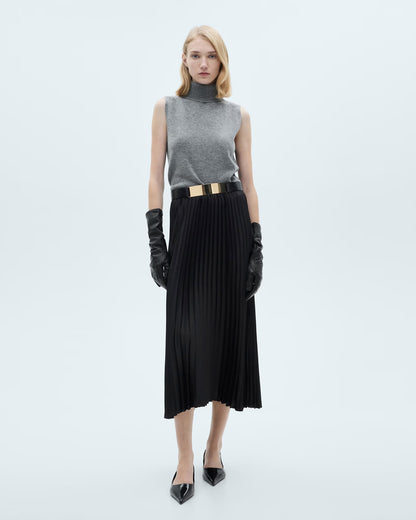 bottomwear,skirts,casual chic, outdoor events, party, vacation,soft girl, summer, streetwear, urban fit, vintage,woven,twill,black,pleated,relaxed fit,a-line skirt,maxi,flared,mid rise	25070005GG, OY2072