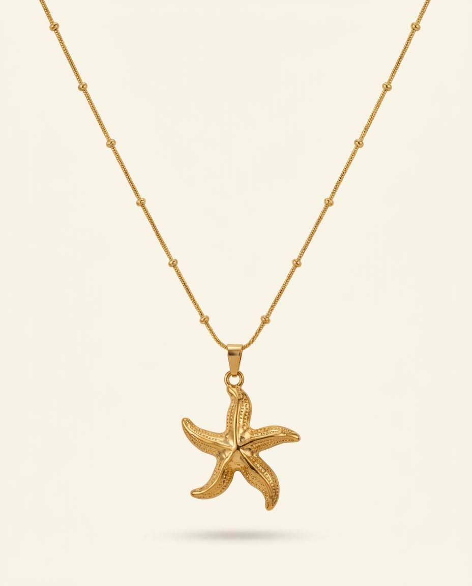 Golden Antitarnish Starfish Necklace