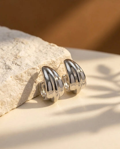 Stacked Wave Earrings