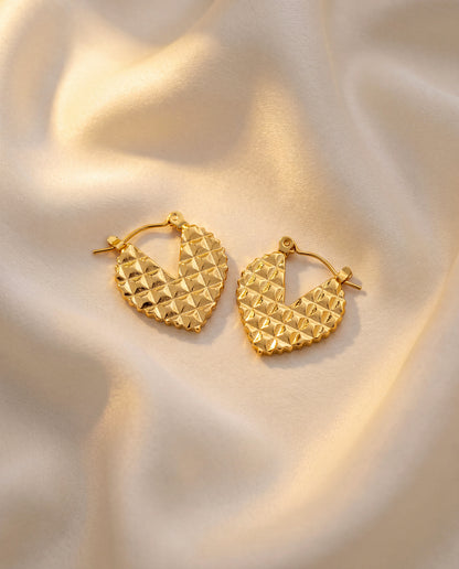 The Quilt Hoop Anti Tarnish Earrings - Gold
