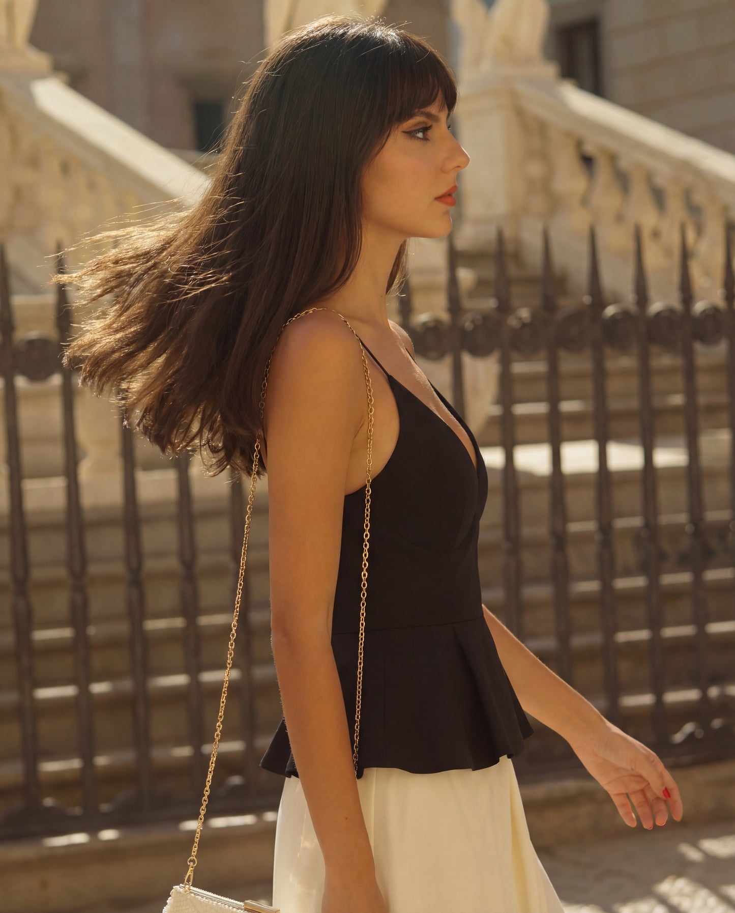 Black Spaghetti Cotton Top