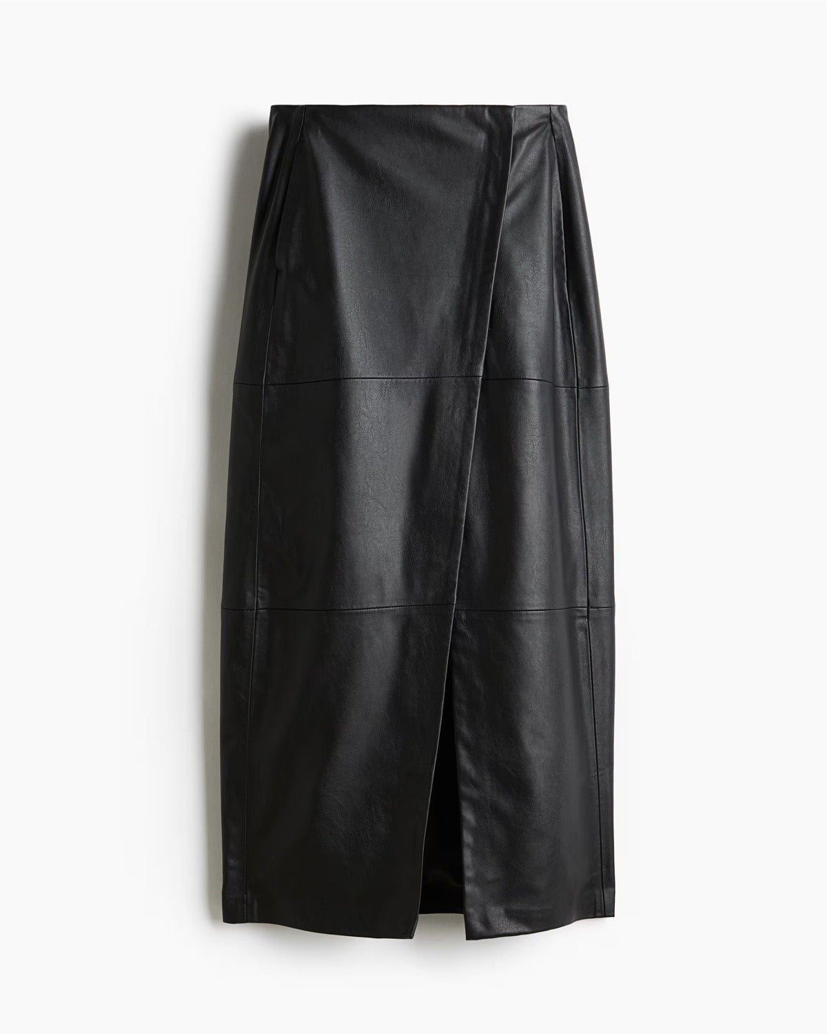 bottomwear,skirts,casual chic, vacation,gen z, streetwear, urban fit,woven,pu leather,,black,panelled,zipper,relaxed fit,a-line skirt,full length,slit,mid rise, OY2221, 25090047GG