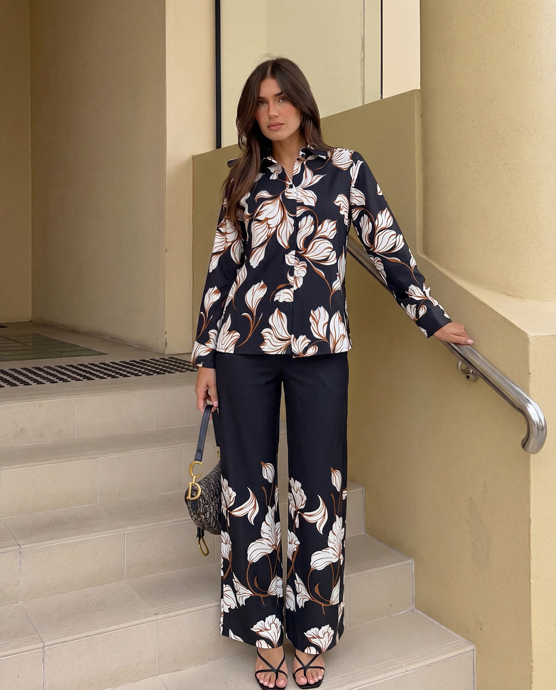 Midnight Black Lily Printed Co-ord Set