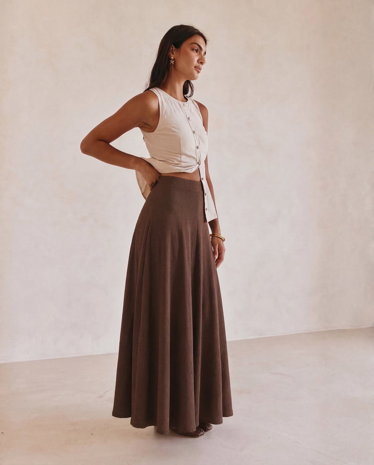 Flared A Line Maxi Skirt