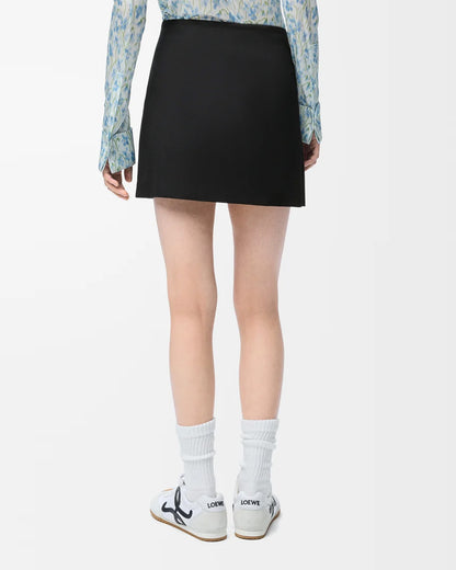 bottomwear,skirts,casual chic, vacation,gen z, glam, summer, streetwear,woven,cotton twill,panelling,black,panelled, tie knot,drawstring,relaxed fit,mini skirt,mini,flared,mid rise, 25080011GG, OY2172