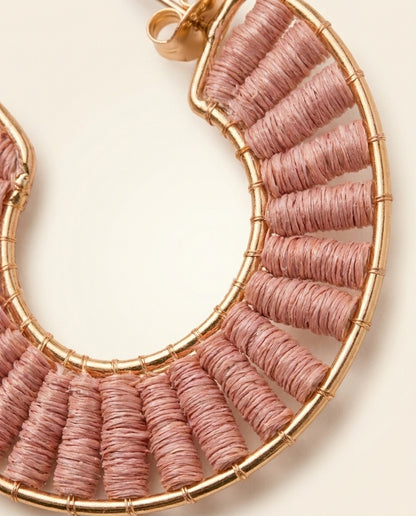 Woven Rattan Hoop Earrings