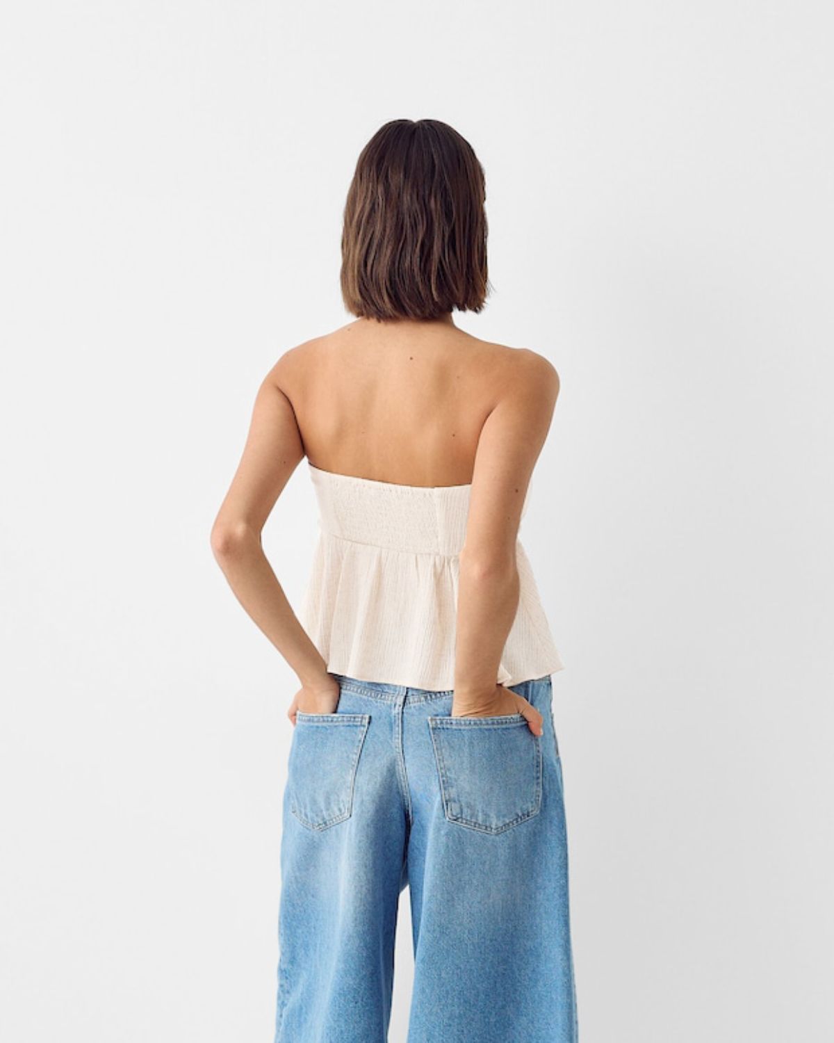 PEPLUM OFF SHOULDER TOP