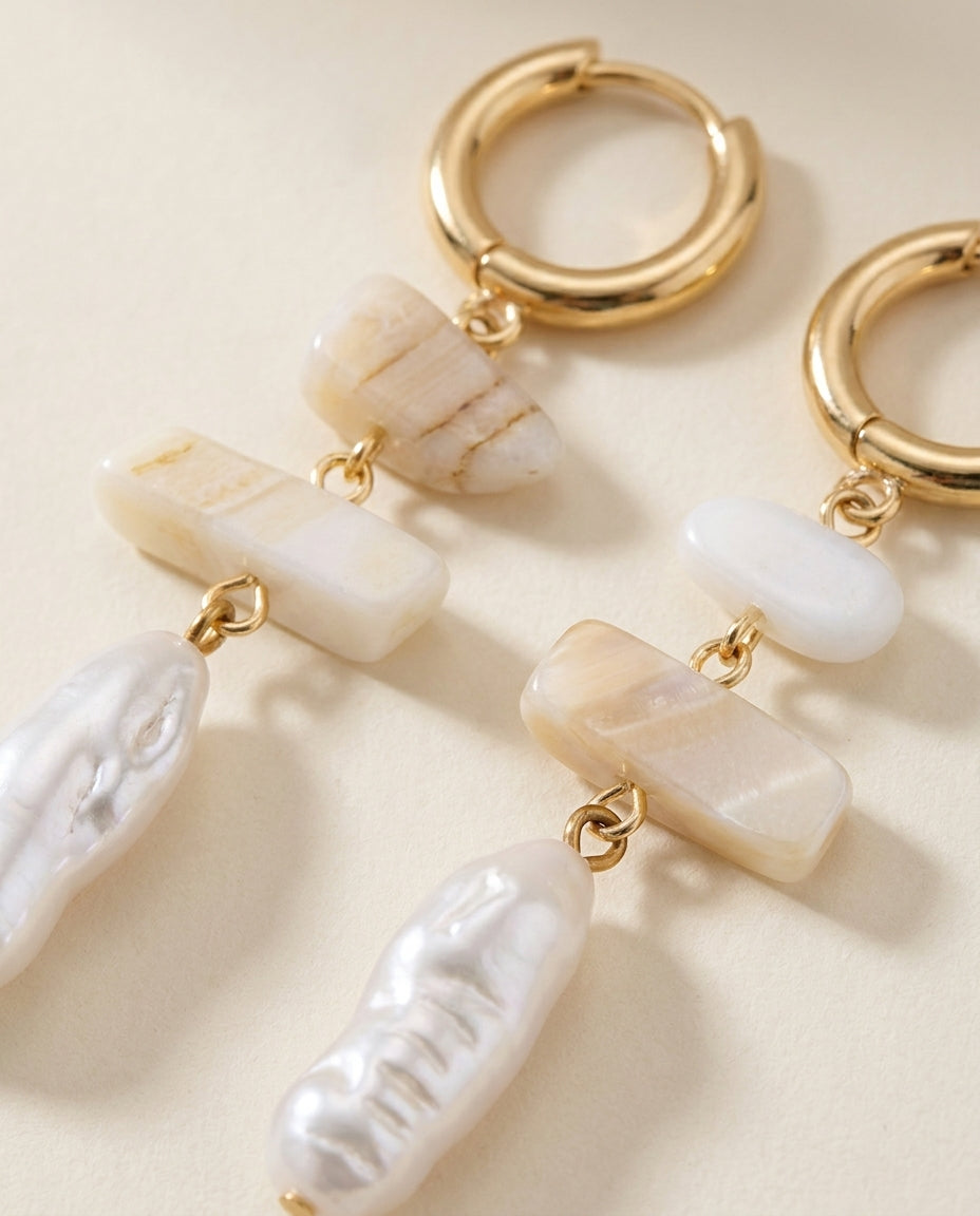Pearl Shell Drop Earrings