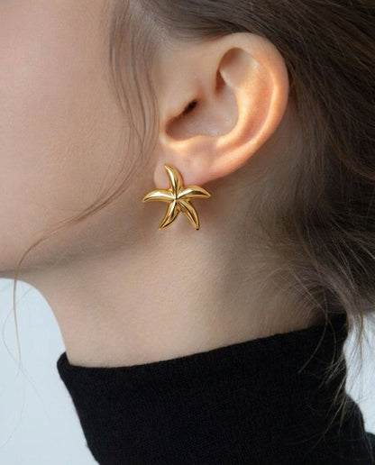 Golden Antitarnish Starfish Studs