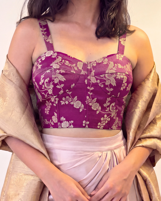 Amethyst Brocade Bustier Top