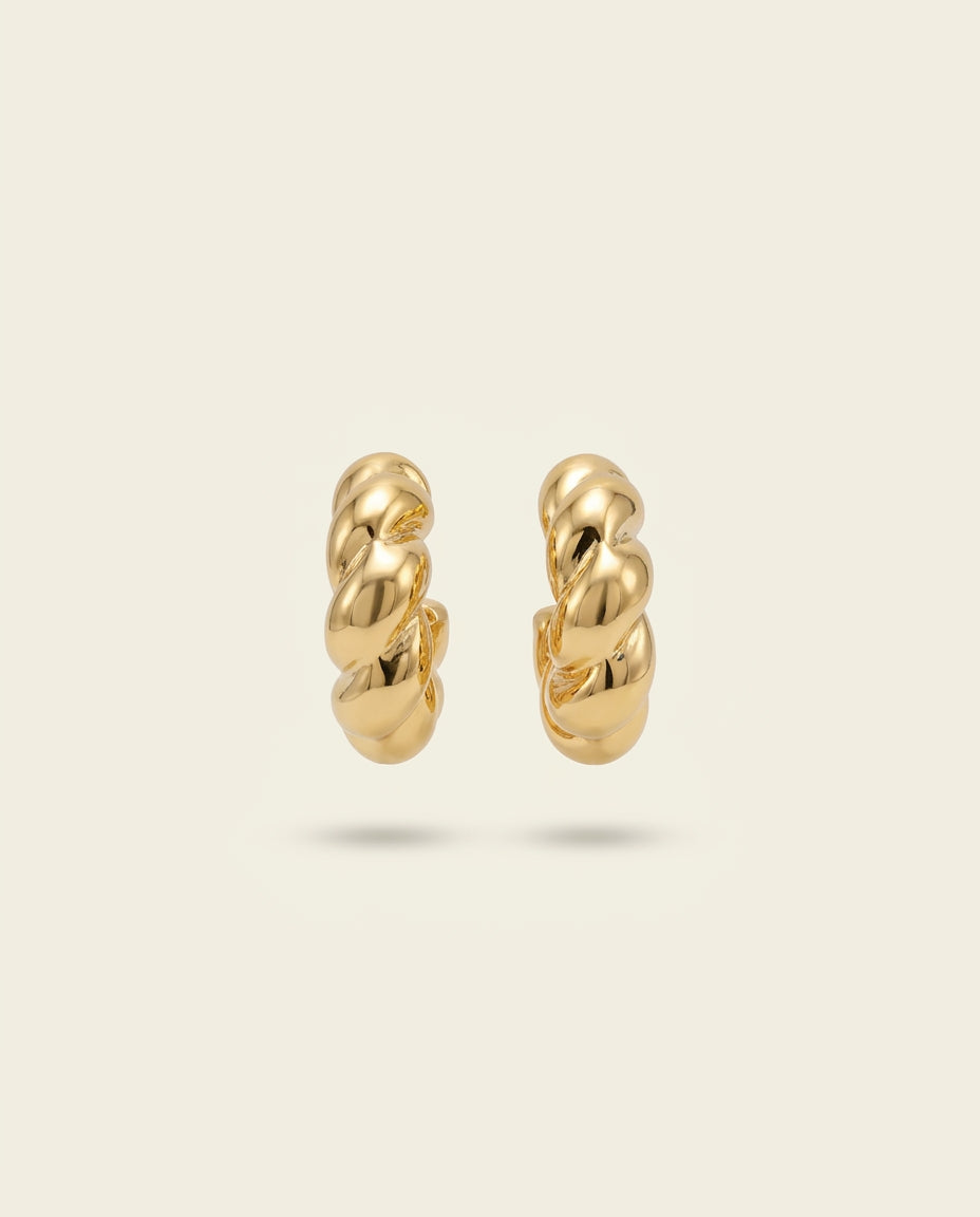 The Twist Hoop Earrings - Gold