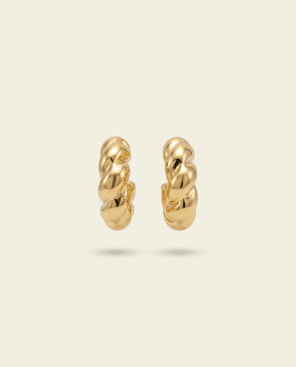 The Twist Hoop Earrings - Gold