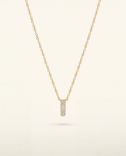 The I Rhinestone Anti Tarnish Necklace - Gold