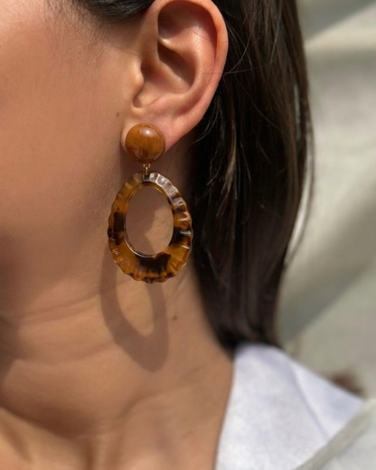 Tortoiseshell Oval Drops