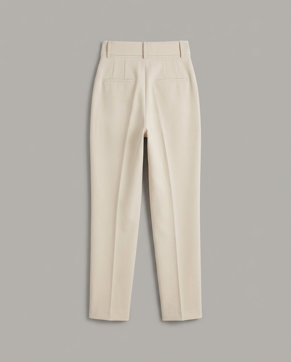 Beige Belted Citywear Trousers