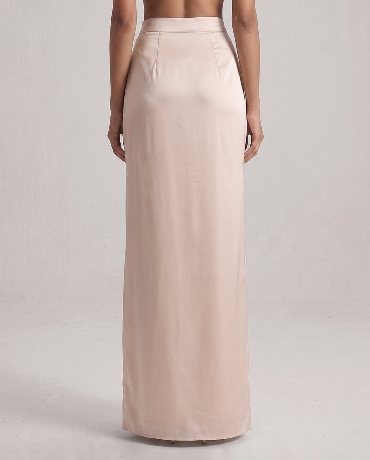 Sheen Rose Gold Draped Skirt