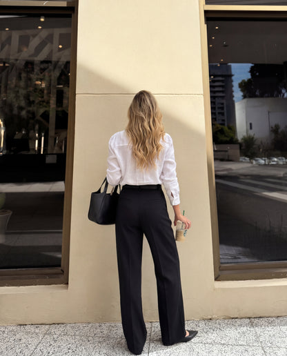 bottomwear,pants,formal,gen z, summer,stretchable,moss,,black,pleated,,,wide leg,full length,straight hem,high rise	OY2049, 25110053GG
