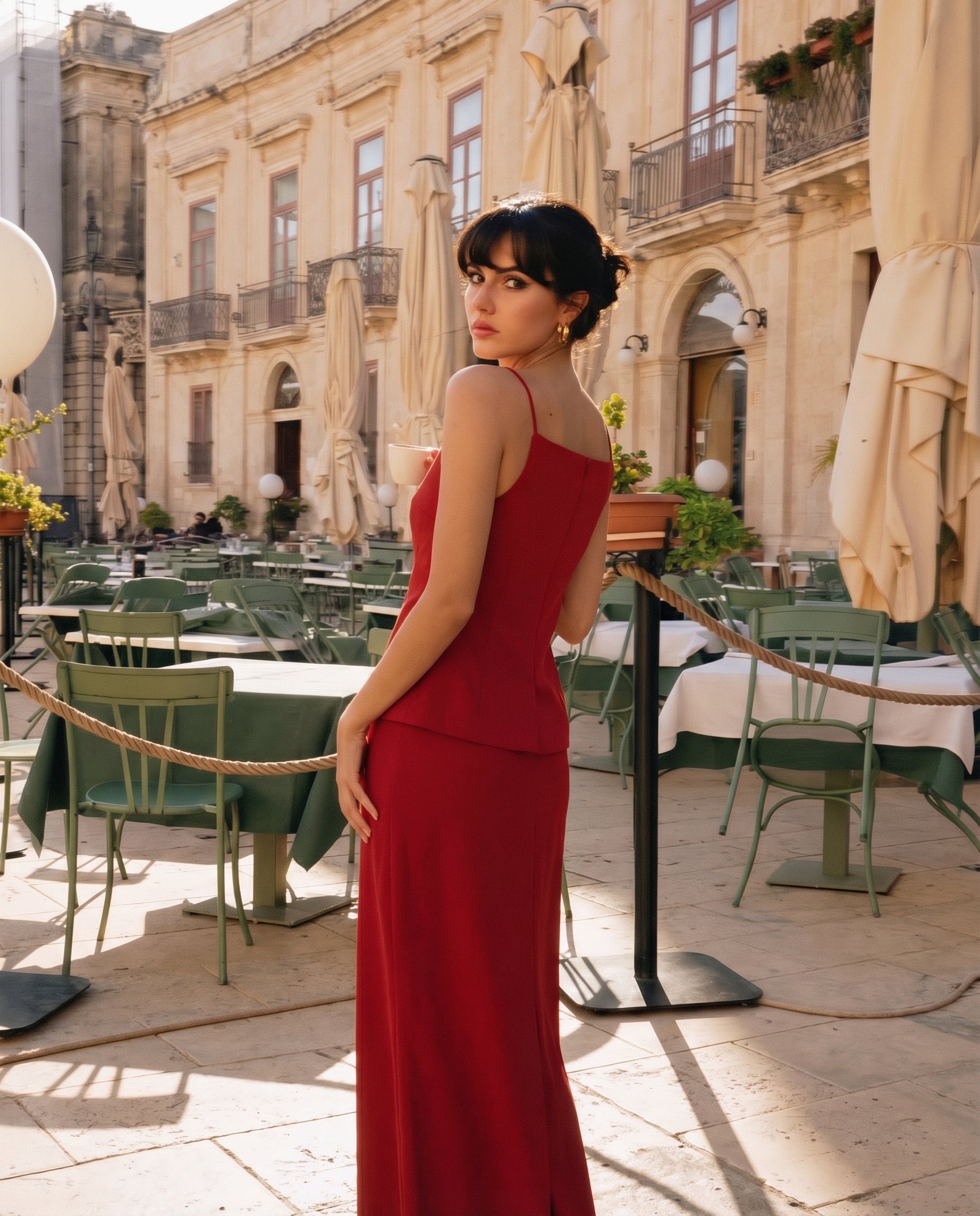 coord sets,bottomwear, topwear,casual chic, formal, semi-formal, outdoor events,minimal, sophisticated, summer, winter,woven,cotton twill,red,solid,panelling,button, zipper,tailored fit top,button down top,waist length top,slit hem,cami neck,shoulder strap,no sleeves,sleeveless,button down top,skirts,straight fit skirt,midi,straight hem, slit hem,mid rise waist,no pockets OY3046, 25070018GG