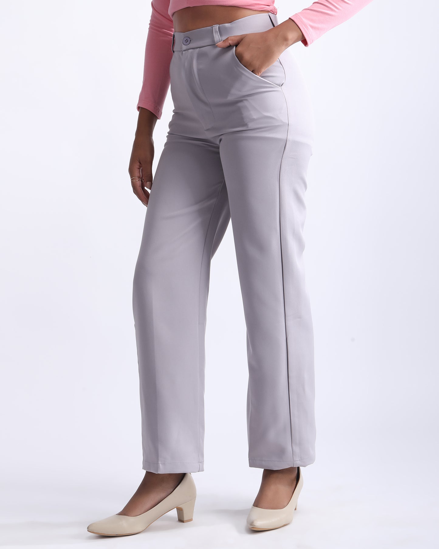 HIGH WAIST STRAIGHT FIT PANTS