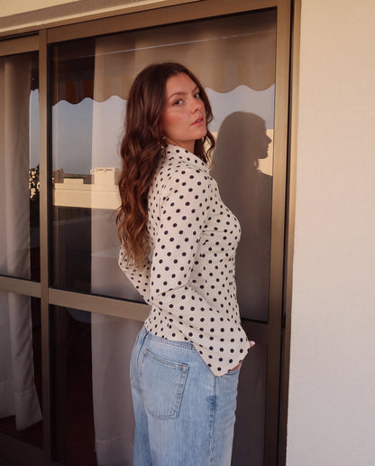 Offwhite Polka Dot Fitted Shirt