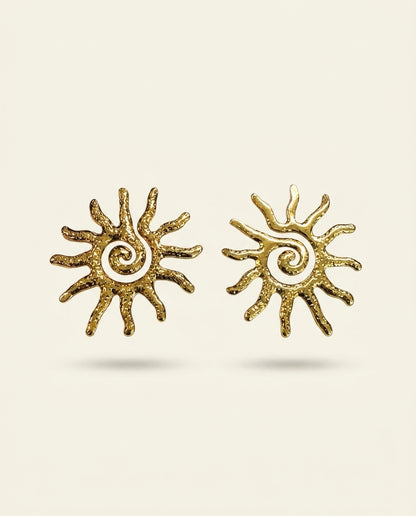 The Solar Stud Anti Tarnish Earrings - Gold