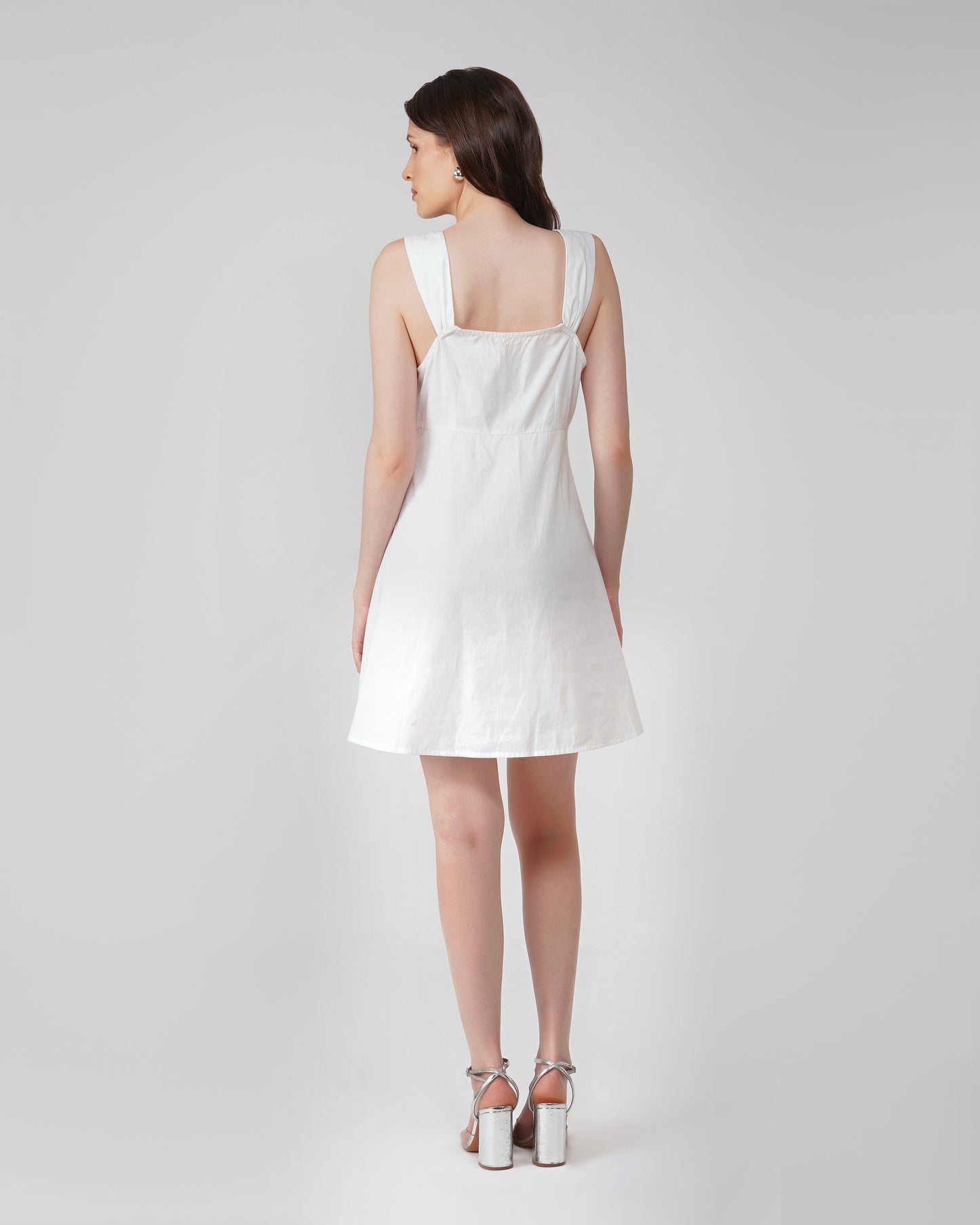 tie-up-neck-a-line-dress-white,TIE-UP NECK A-LINE DRESS,dresses,dresses,outdoor event,soft girl,woven,poplin,white,solid,regular fit,a line,mini,tie up neck,sleeveless,