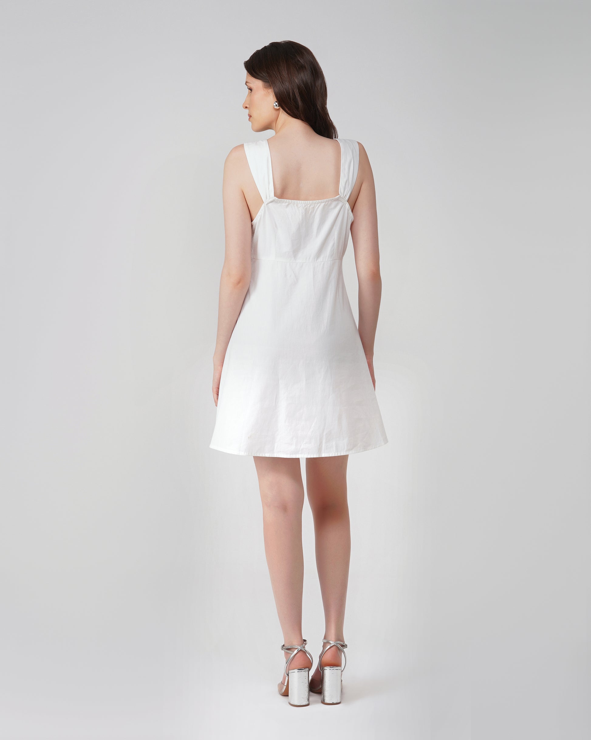 tie-up-neck-a-line-dress-white,TIE-UP NECK A-LINE DRESS,dresses,dresses,outdoor event,soft girl,woven,poplin,white,solid,regular fit,a line,mini,tie up neck,sleeveless,