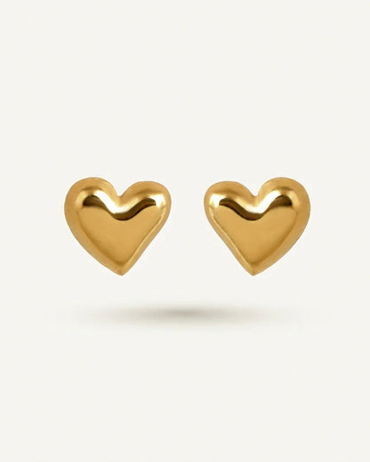 Pillow Heart Studs - Gold