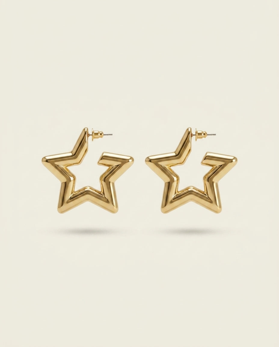 Celestial Puff Studs - Gold