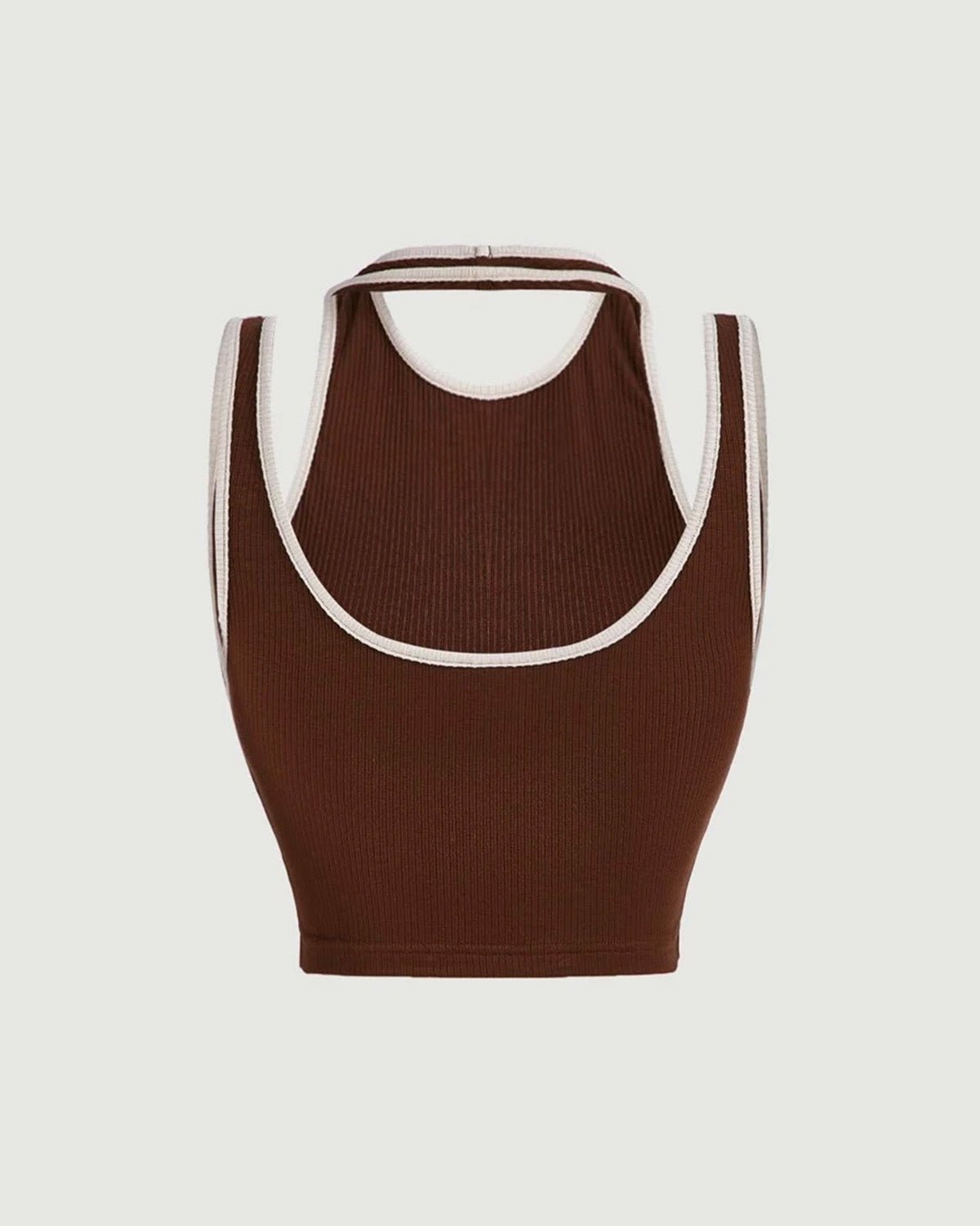 contrast-binding-buckled-tank-top-brown-oy1513,25010013GG52,topwear,tops,casual, vacation,bold, glam, streetwear,knitted,ribbed,brown,solid,slim fit,tank tops,crop,crew neck,shoulder strap,sleeveless,Color: Brown
Fabric: Ribbed
Fit: Skinny Fit 
Length: Crop
Neck: Crew Neck
Strap: Shoulder Strap
Print: Solid
Detail: Contrast binding and buckle in front,CONTRAST BINDING BUCKLED TANK TOP