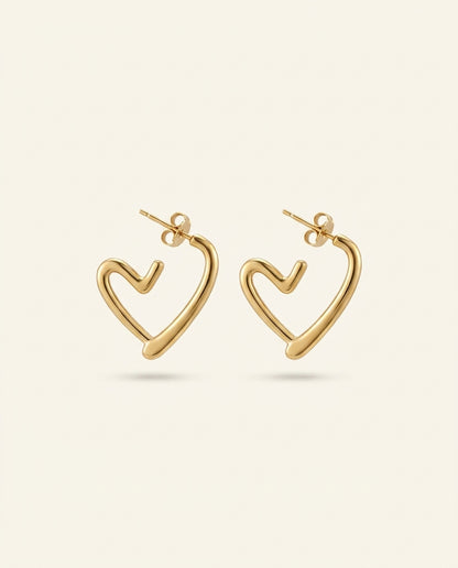 The Love Note Anti Tarnish Hoops - Gold