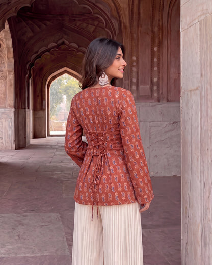 Myra Paisley Print Corset Kurti