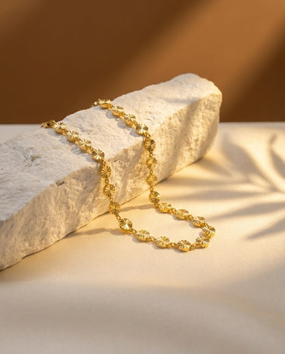 Golden Antitarnish Sunray Disc Necklace