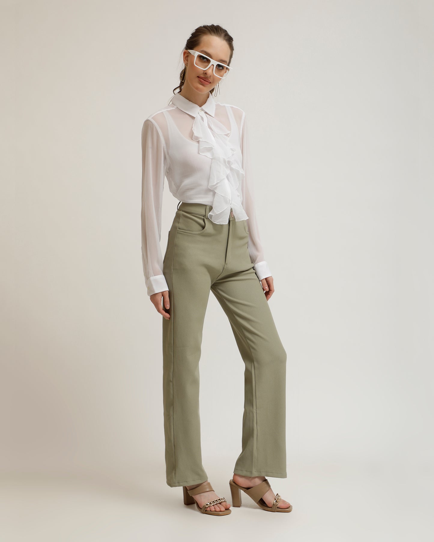 RUFFLED SHIRT,blouse, button, casual, collared, curved, flounce, formal, georgette, long sleeves, longline, regular fit, sheer, shirts, solid, summer, topwear, white, woven,ruffled-shirt-white,Color- White
Fabric- Sheer Georgette
Type- Shirt
Fit- Regular
Length- Longline
Neck- Flounce Collared
Sleeves- Full
Hem- Curved