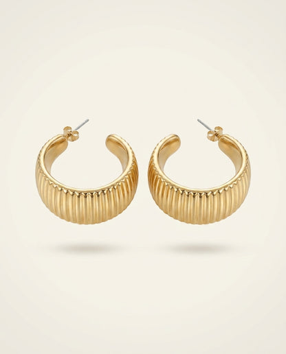 The Croissant Hoop Earrings - Gold