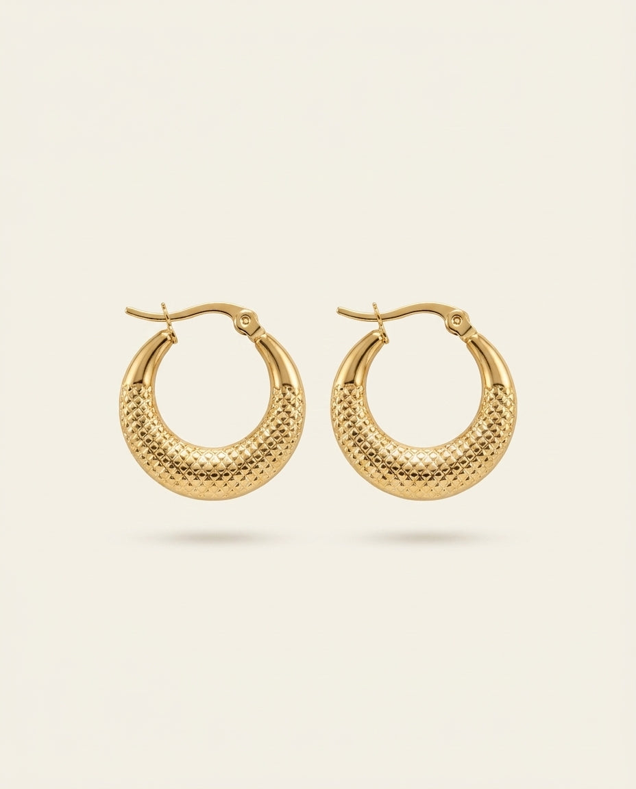 The Caviar Anti Tarnish Hoops - Gold