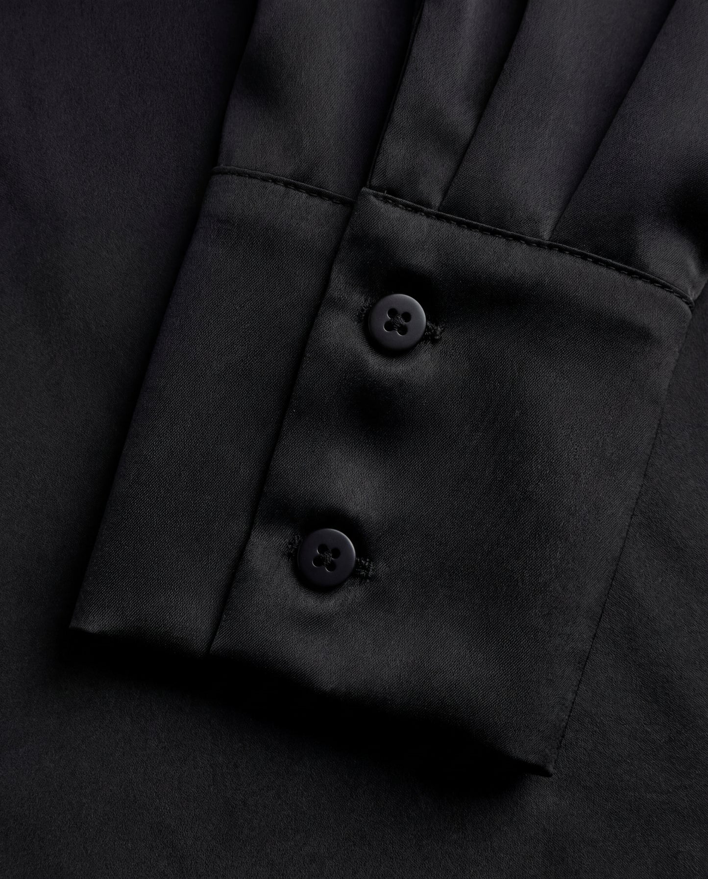 Coal Black Solid Satin Shirt