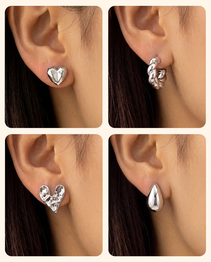 The Silver Earrings  Edit - Set of 4