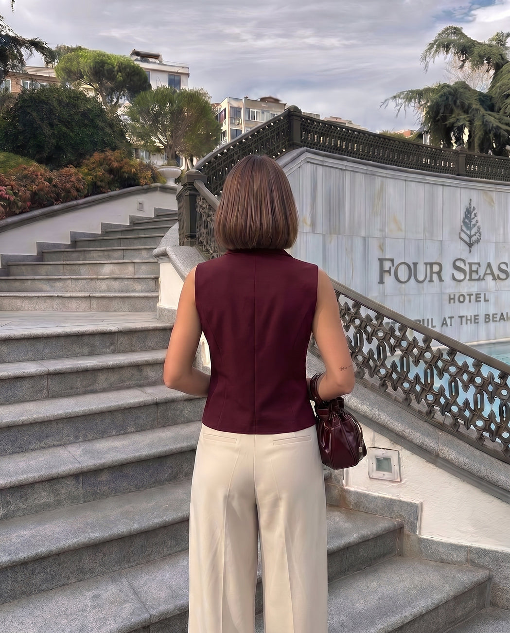 Maroon Waist Coat
