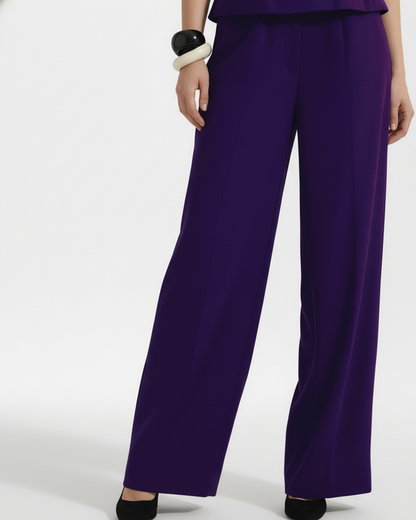 Tailored Linen Blend Top & Pants Co-Ord Set Purple