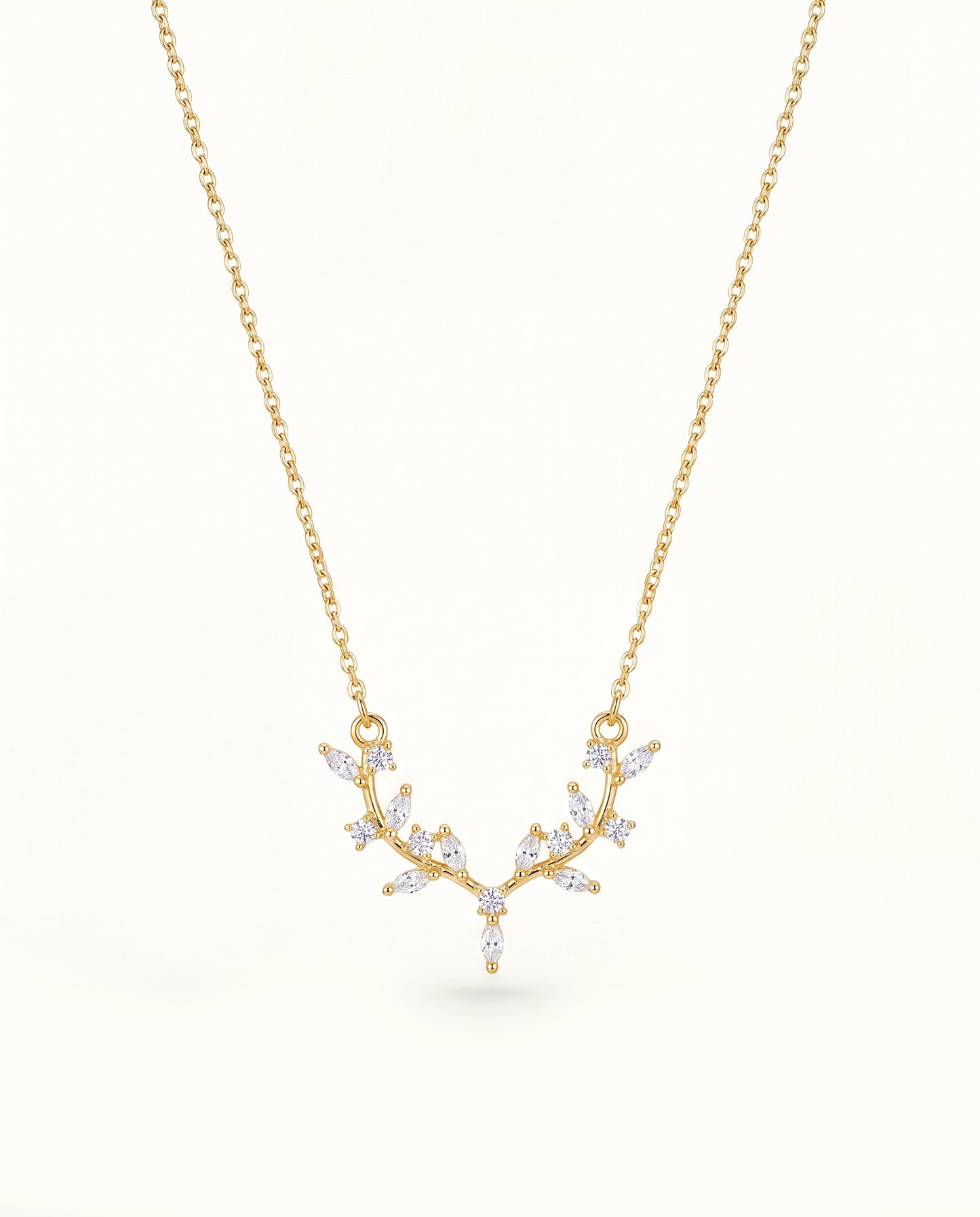 The Crystal Vine Anti Tarnish Necklace - Gold
