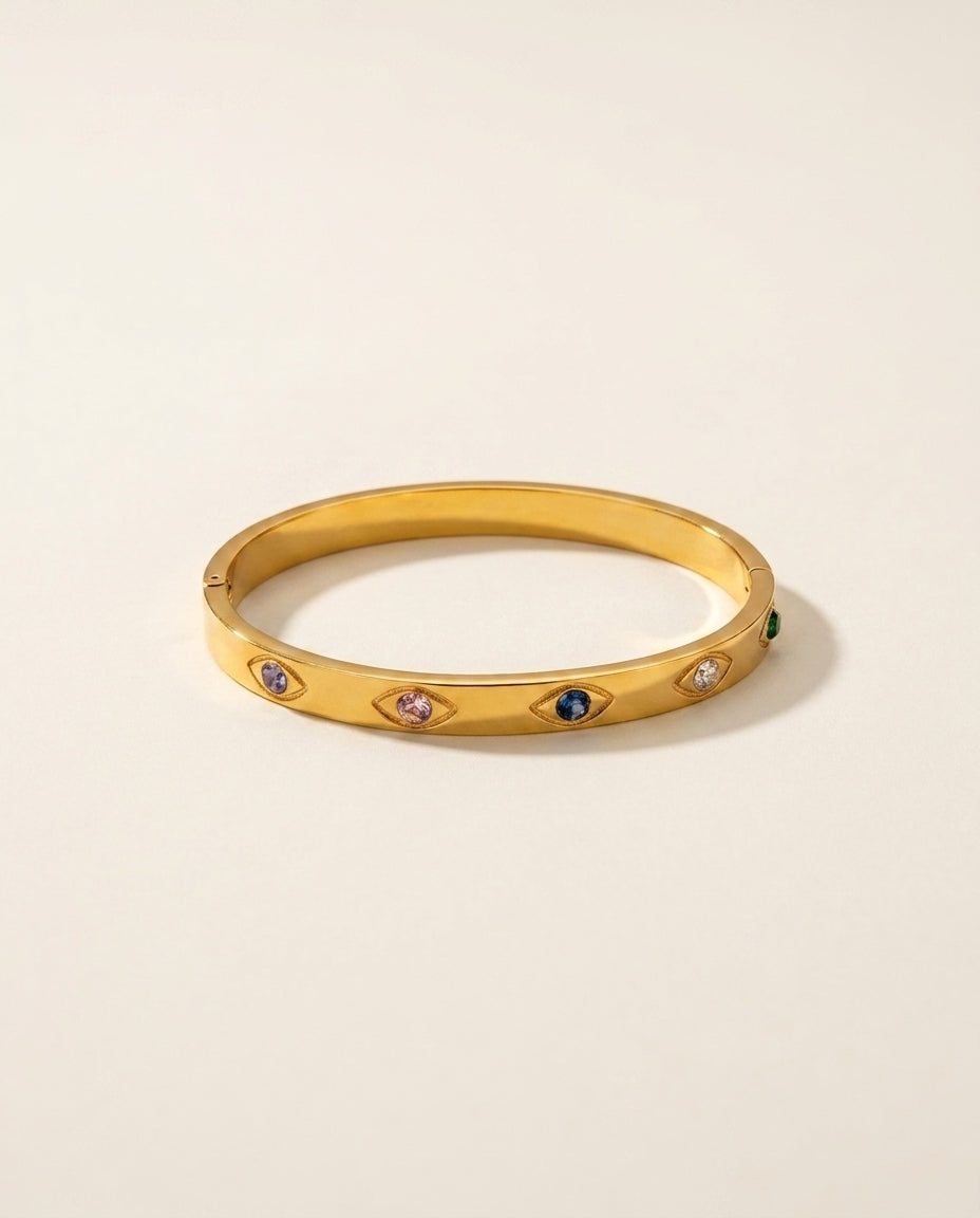 The Evil Eye Anti Tarnish Bangle - Gold