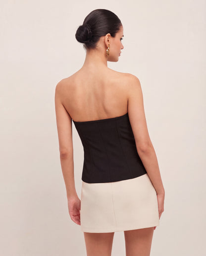 Carved Black Bandeau Top