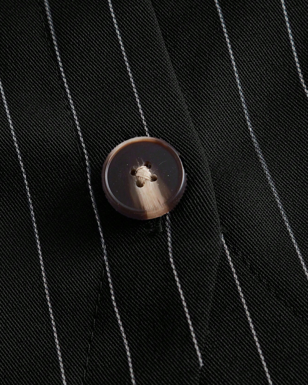 Black Pinstripe Button-Front Corset Top